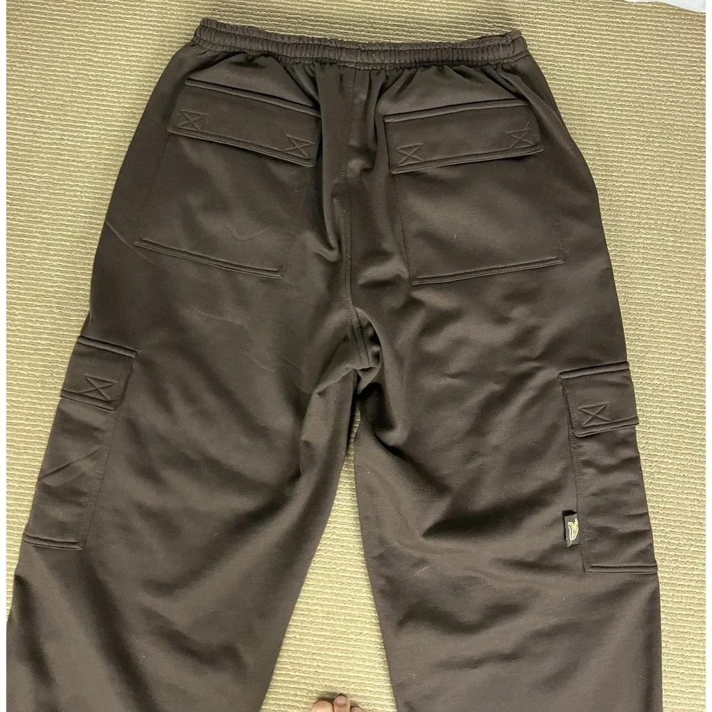 Vintage‎ 90's Raw Blue Cargo Sweatpants Brown Polyester Men's 2XL